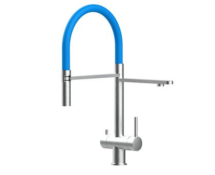 watercat Brause 3 inox/hellblau Küchenarmatur gebürstet - 3B_1
