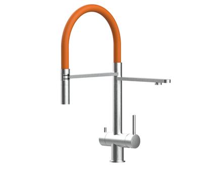 watercat Brause 3 inox/orange Küchenarmatur gebürstet - 3B_1