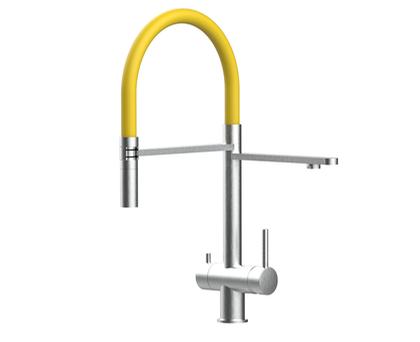 watercat Brause 3 inox/gelb Küchenarmatur gebürstet - 3B_1