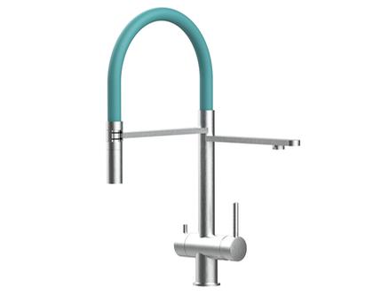 watercat Brause 3 inox/türkis Küchenarmatur gebürstet - 3B_1