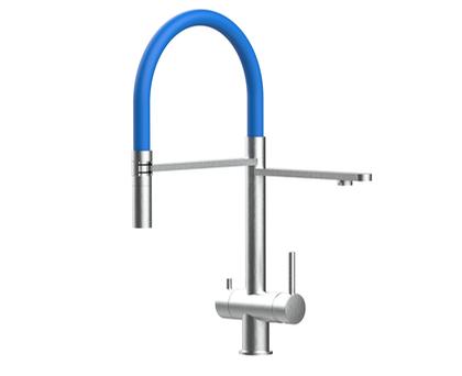 watercat Brause 3 inox/blau Küchenarmatur gebürstet - 3B_1