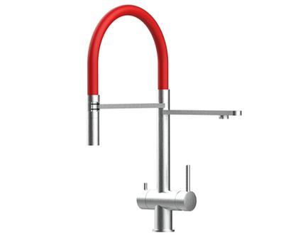 watercat Brause 3 inox/rot Küchenarmatur gebürstet - 3B_1