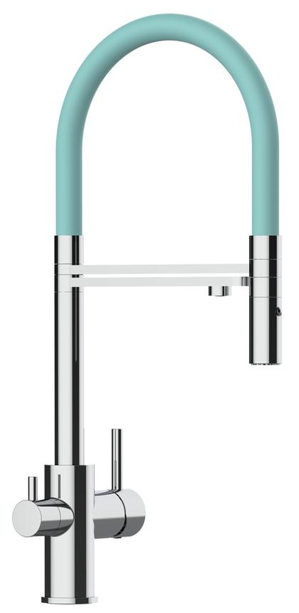 watercat Brause 3T chrom/türkis Küchenarmatur - 3B_1